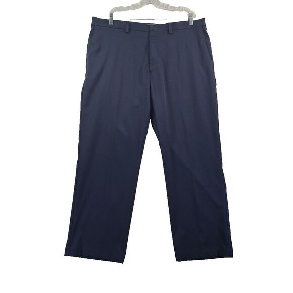 Haggar Cool Right Performance Flex Dress Pants Men's 44x30  Flat Front Navy - Picture 1 of 10